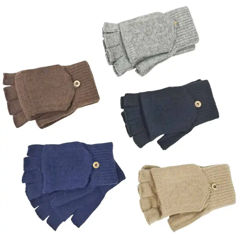 Oferta czasowa Rękawiczki męskie bez palców z guzikiem 5 kolorów