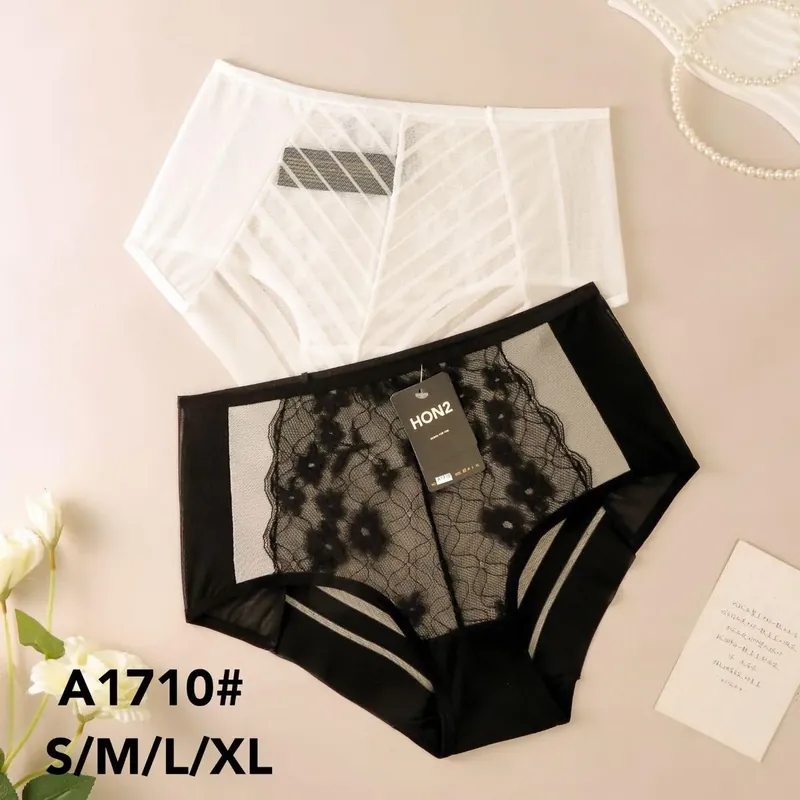 Tylko do końca tygodnia Majtki damskie HONZ A1710 S/M/L/XL koronka czarne białe