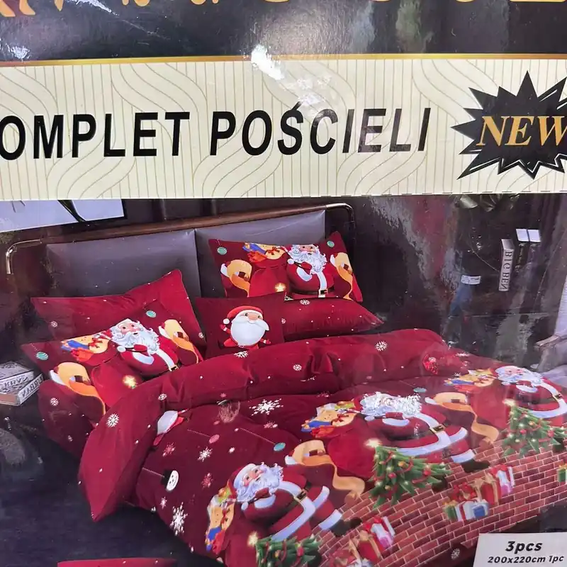Szybka wysyłka Komplet Pościeli 3CZ 200/220 z Mikołajem