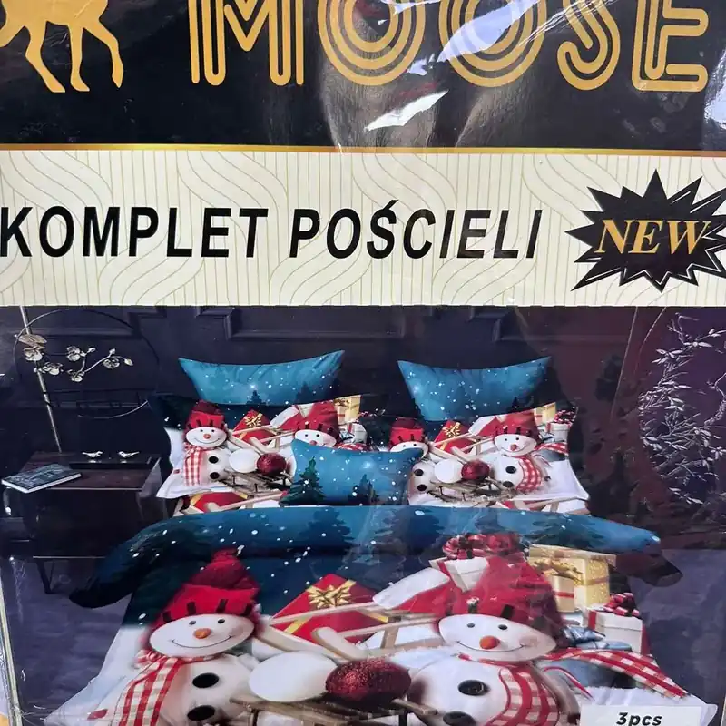 Komplet Pościeli 3cz 200/220 Śnieg Świąteczny Moose Moose Bezpieczna płatność