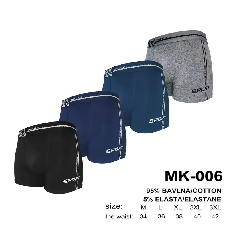 Bokserki męskie sportowe MK-006 95% bawełna M-L-XL-2XL-3XL Zamów teraz