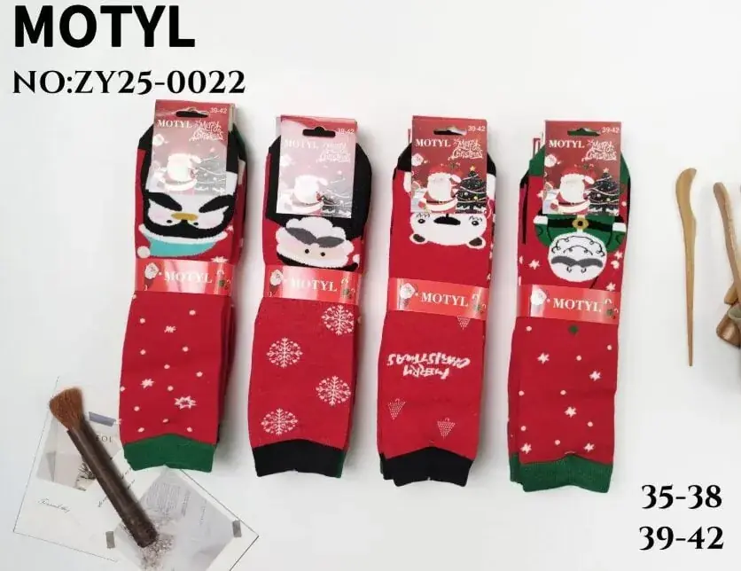 Dostępne od ręki Skarpetki damskie Motylek świąteczne 35-42 NOZY25-0022