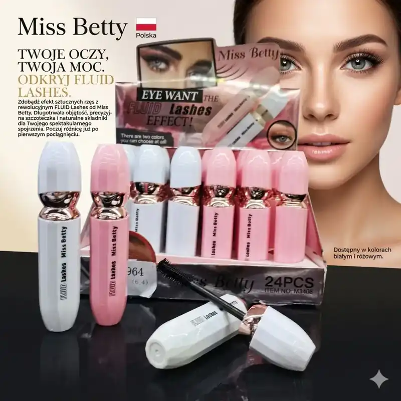 Bezpieczna płatność Miss Betty Fluid Lashes 6.4ml Biały i Różowy