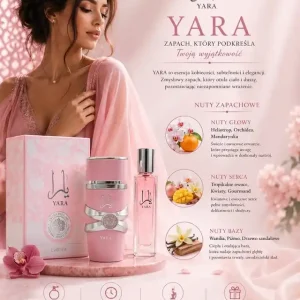 Ograniczona ilość Lattafa Yara EDP Zestaw Perfum Różowy 50+20ml