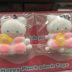 Happy Pinch Pinch Toys Biały Kot Antystresowy z Żółtym Akcesorium Tylko dziś