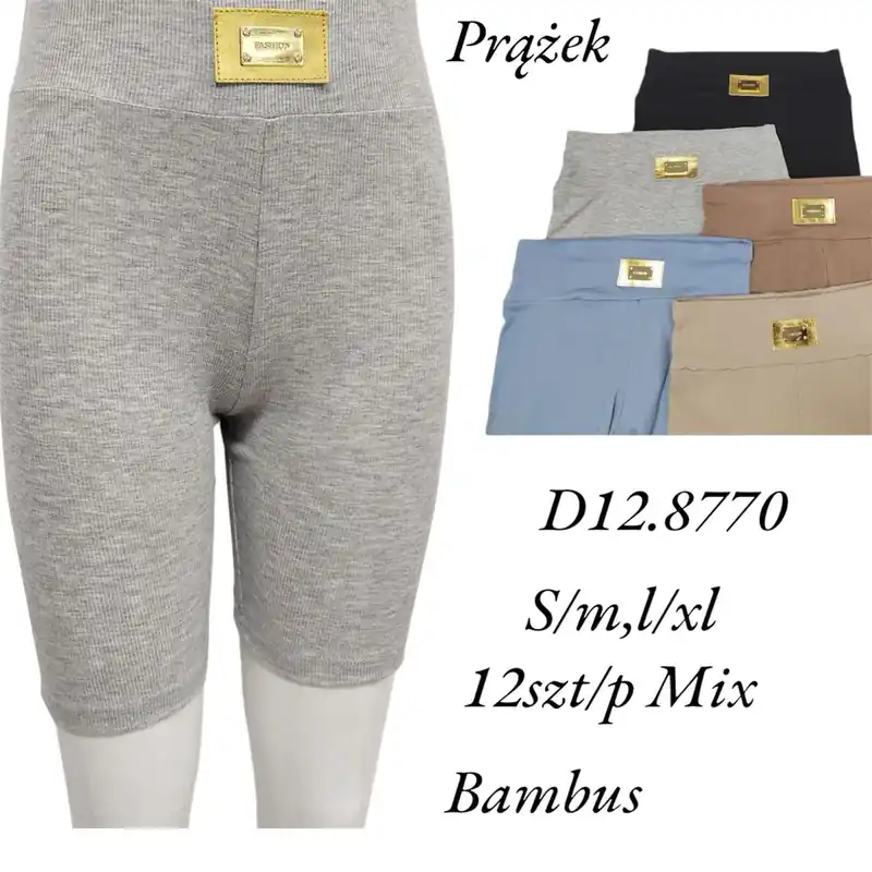 Wybór klientów Spodenki damskie bambusowe prążkowane S/M/L/XL mix kolorów