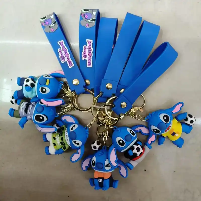 Brelok Gumowy Stitch Disney z Piłką Niebieski Zestaw 12 szt. Niska cena