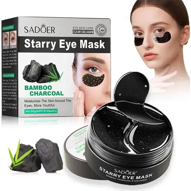 Ograniczona ilość Hydrożelowe Płatki pod Oczy SADOER Starry Eye Mask z Węglem 60szt