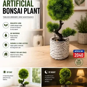 Promocja Sztuczne Bonsai w Doniczce Dekoracyjnej Zielone 2040