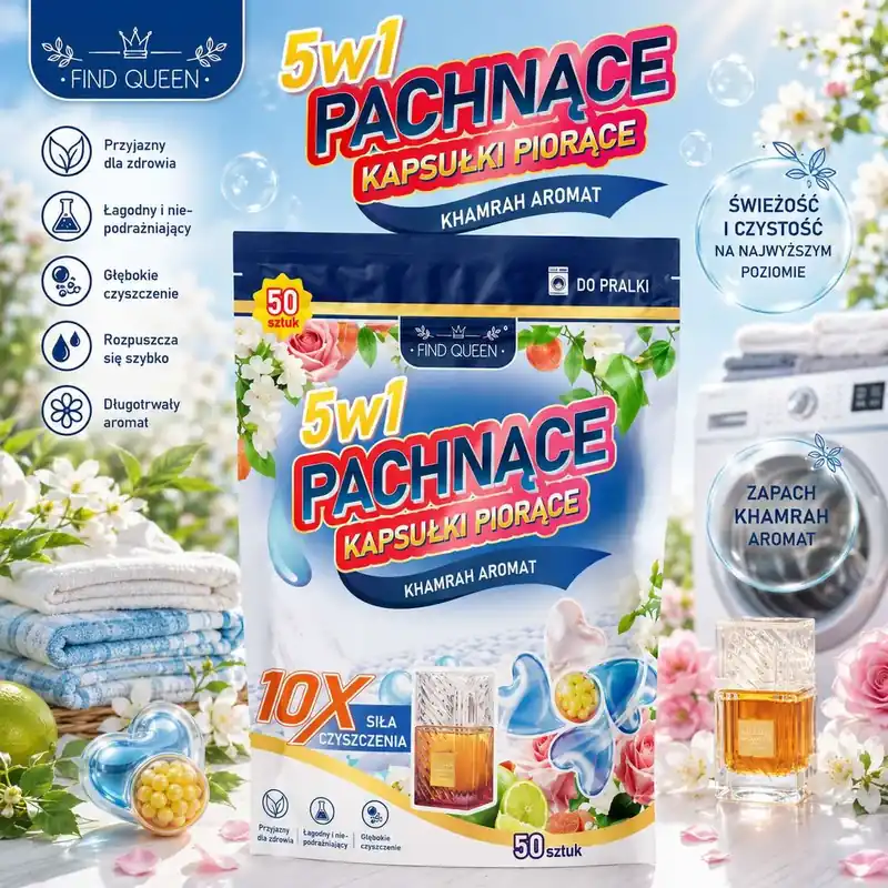 Kapsułki Piorące Find Queen 5w1 Khamrah Aromat 50 sztuk Do wyczerpania zapasów