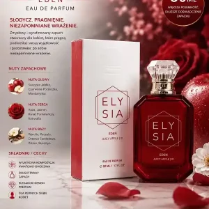 Ograniczona ilość Perfumy Damskie Elysia Eden 50ml Woda Perfumowana Kwiatowo-Owocowa