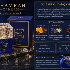 Woda perfumowana Lattafa Khamrah Zanqam 100ml Orientalna Darmowy zwrot