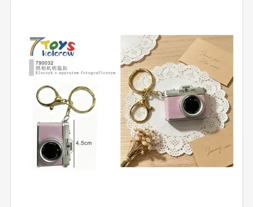 Brelok Aparat Fotograficzny Różowy 4.5cm 7TOYS Bezpieczne zakupy
