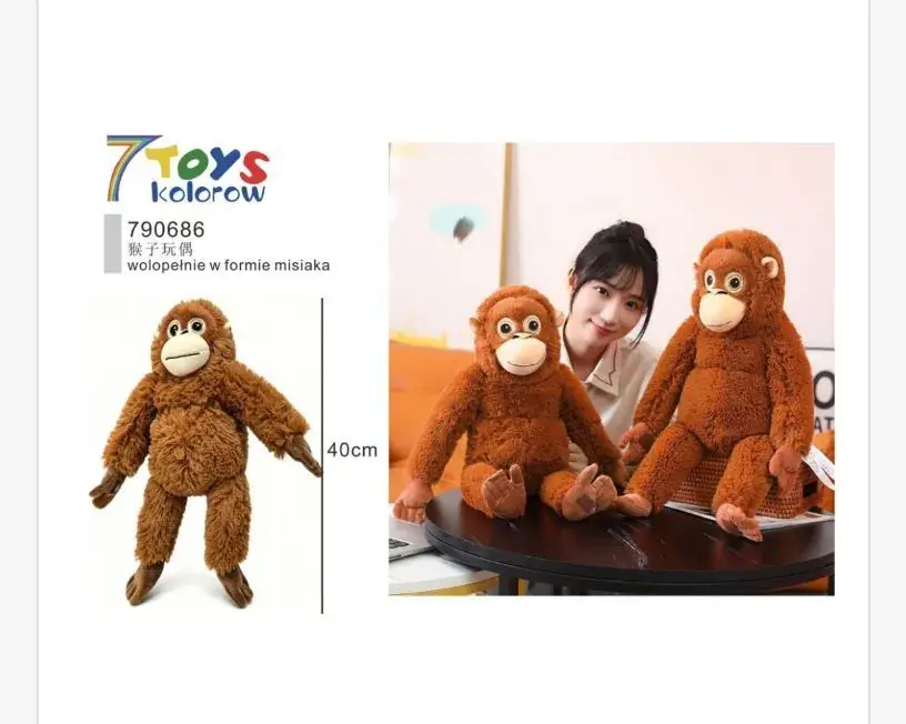 Maskotka Małpka Pluszowa Brązowa 40cm Ograniczona ilość