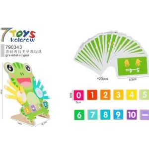 Gra Edukacyjna Żaba Liczenie Kolory Drewniana 7TOYS Ostatnie sztuki