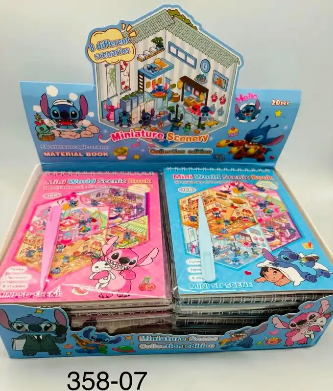 Szybka wysyłka Mini World Scenic Book Stitch Lilo 3D z pęsetą