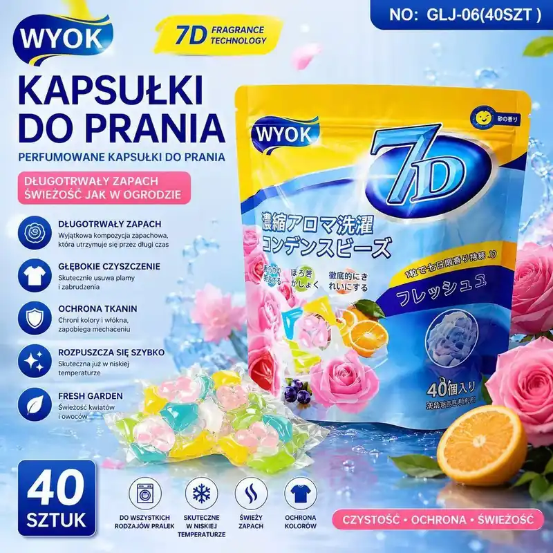 Kapsułki do Prania Wyok 7D Fresh Garden 40 szt. Tani