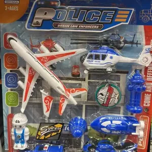 Zestaw Zabawek Policja Samolot Helikopter Motocykl 6w1 Wybór klientów