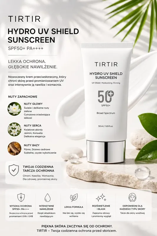 TIRTIR Hydro UV Shield Sunscreen SPF50+ PA++++ 50ml Ograniczona ilość