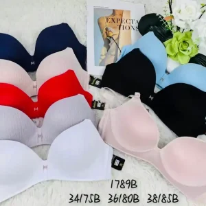 Wyjątkowa oferta Biustonosz Push-up Bez Drutu Prążkowany Różowy