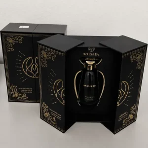 Perfumy KhsaFa New Rouge Rave 100ml czarne z złotym zdobieniem Rabat