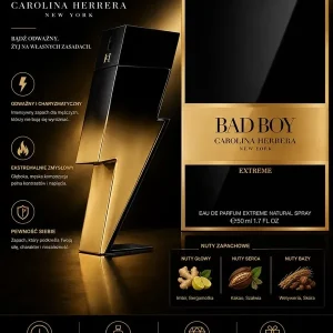 Bad Boy Extreme Carolina Herrera perfumy męskie 50 ml czarno-złote WK5 Darmowy zwrot