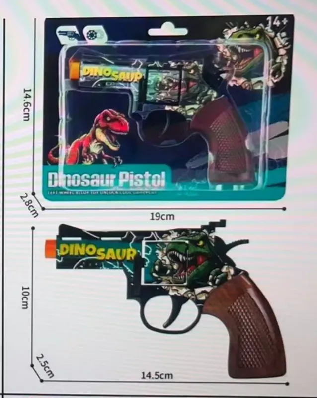 Wyprzedaż Dinosaur Pistol zabawka pistolet z motywem dinozaura 14,5 cm WK50626-1