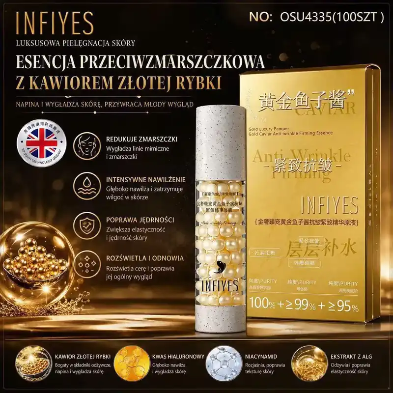 Nowy Esencja Przeciwzmarszczkowa z Kawiorem Złotej Rybki INFİYES
