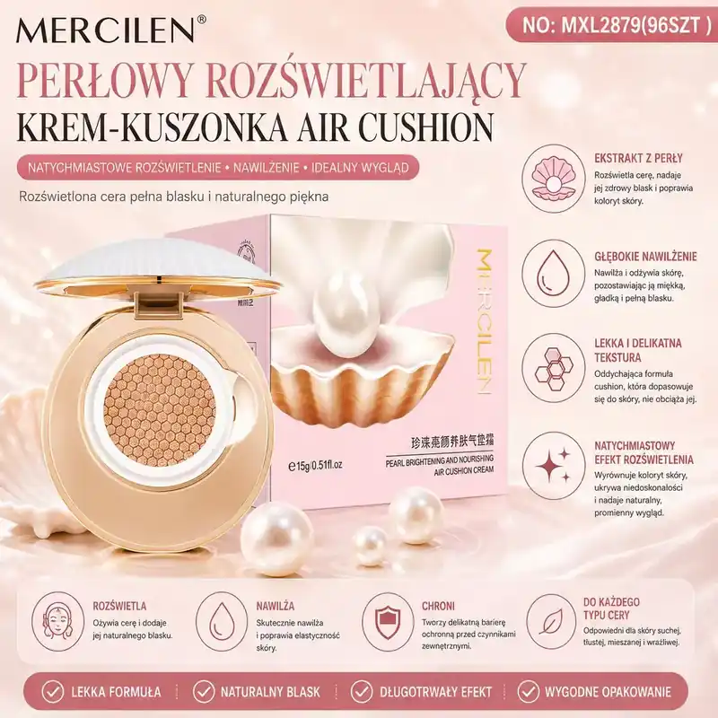 Wyprzedaż Mercilen Perłowy Rozświetlający Krem-Kuszonka Air Cushion 15g